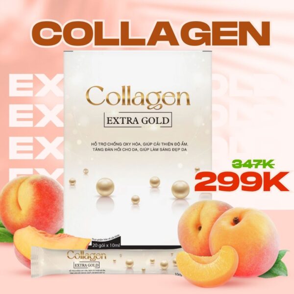 Hộp 20 gói nước uống Collagen Extra Gold 10ml hỗ trợ mờ nám, chống lão hóa và làm trắng da - Ảnh 4