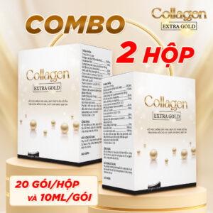 Combo 2 hộp nước uống Collagen Extra Gold 10ml hỗ trợ mờ nám, chống lão hóa và làm trắng da