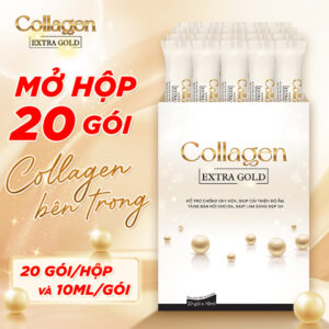 Hộp 20 gói nước uống Collagen Extra Gold 10ml hỗ trợ mờ nám, chống lão hóa và làm trắng da