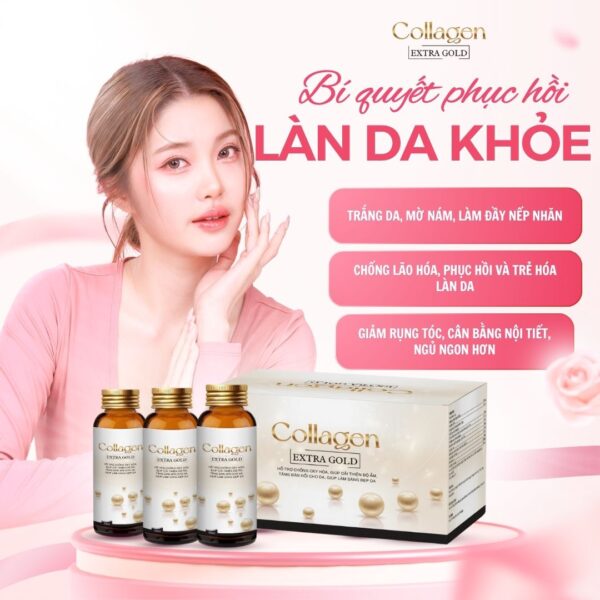Hộp 12 chai nước uống Collagen Extra Gold 30ml hỗ trợ mờ nám, chống lão hóa và làm trắng da - Ảnh 2