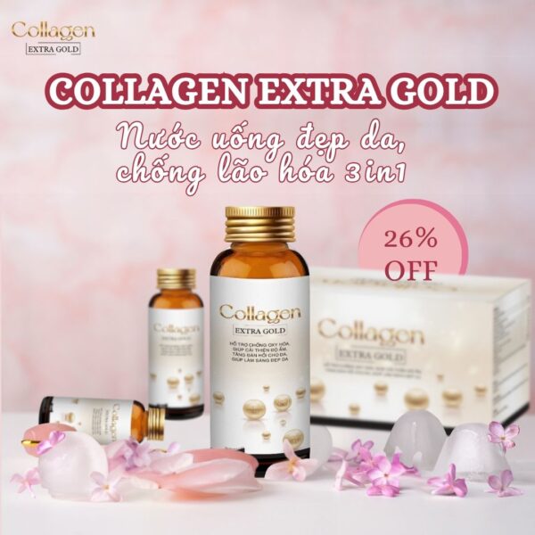 Hộp 12 chai nước uống Collagen Extra Gold 30ml hỗ trợ mờ nám, chống lão hóa và làm trắng da - Ảnh 3