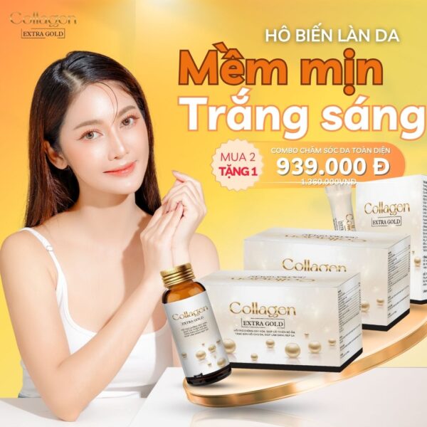 Combo 2 hộp nước uống Collagen Extra Gold dạng chai 30ml hỗ trợ mờ nám, chống lão hóa và làm trắng da - Ảnh 3