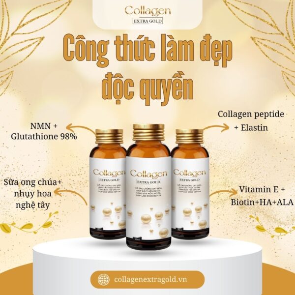 Combo 2 hộp nước uống Collagen Extra Gold dạng chai 30ml hỗ trợ mờ nám, chống lão hóa và làm trắng da - Ảnh 2
