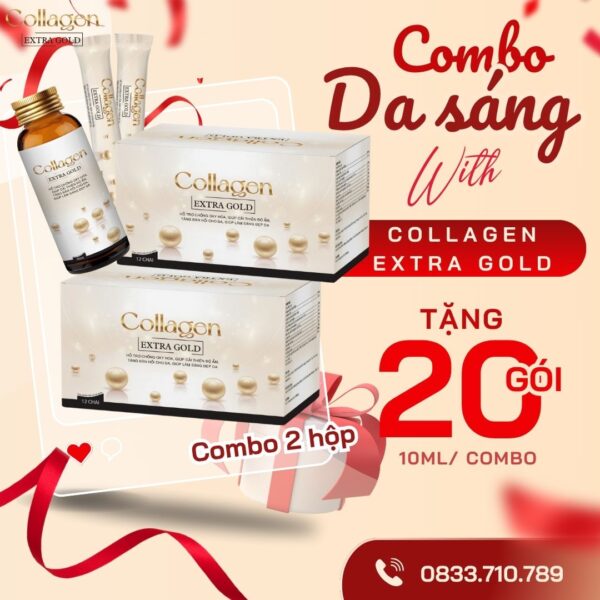 Combo 2 hộp nước uống Collagen Extra Gold dạng chai 30ml hỗ trợ mờ nám, chống lão hóa và làm trắng da - Ảnh 4