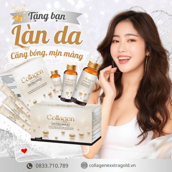Combo 3 hộp nước uống Collagen Extra Gold dạng chai 30ml hỗ trợ mờ nám, chống lão hóa và làm trắng da - Ảnh 3