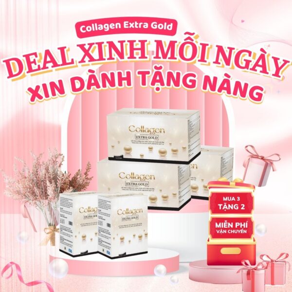 Combo 3 hộp nước uống Collagen Extra Gold dạng chai 30ml hỗ trợ mờ nám, chống lão hóa và làm trắng da - Ảnh 2